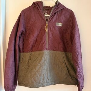 L.L. Bean Puffer Jacket Purple and Green Insulated Design